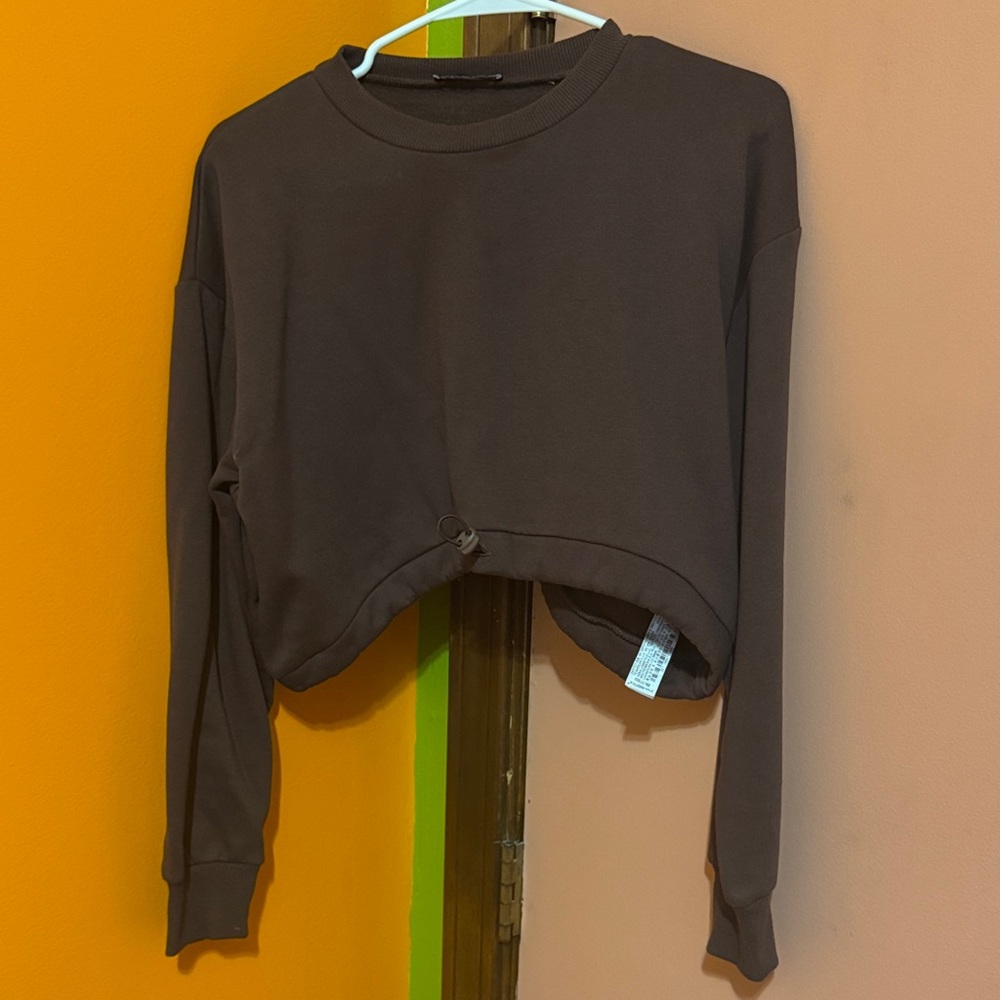 Zara Dark Brown Cropped Top